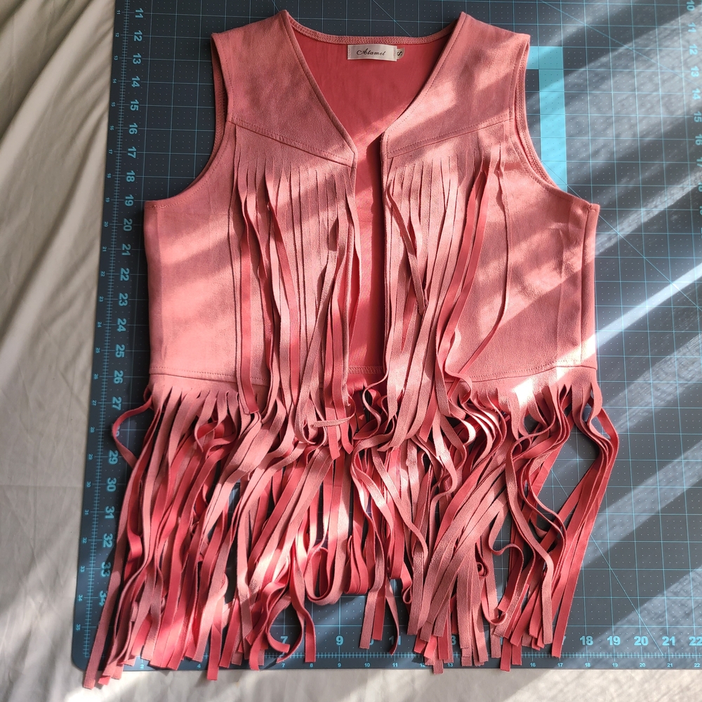 Fringe Faux Suede Vest Western Boho Festival Hippie 70s Vibe Cowgirl Indie